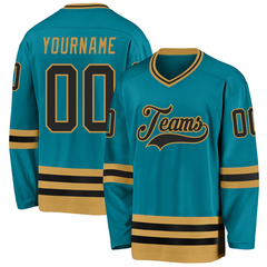 Striped Personalized Hockey Team Jersey Stitched Printed with Stitched Printed Name Number Team Logo for Men Women Youth Kids