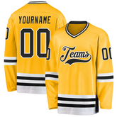 Long Sleeve Custom Youth Hockey Jersey Stitched Printed with Stitched Printed Name Number Logo for Team Uniforms