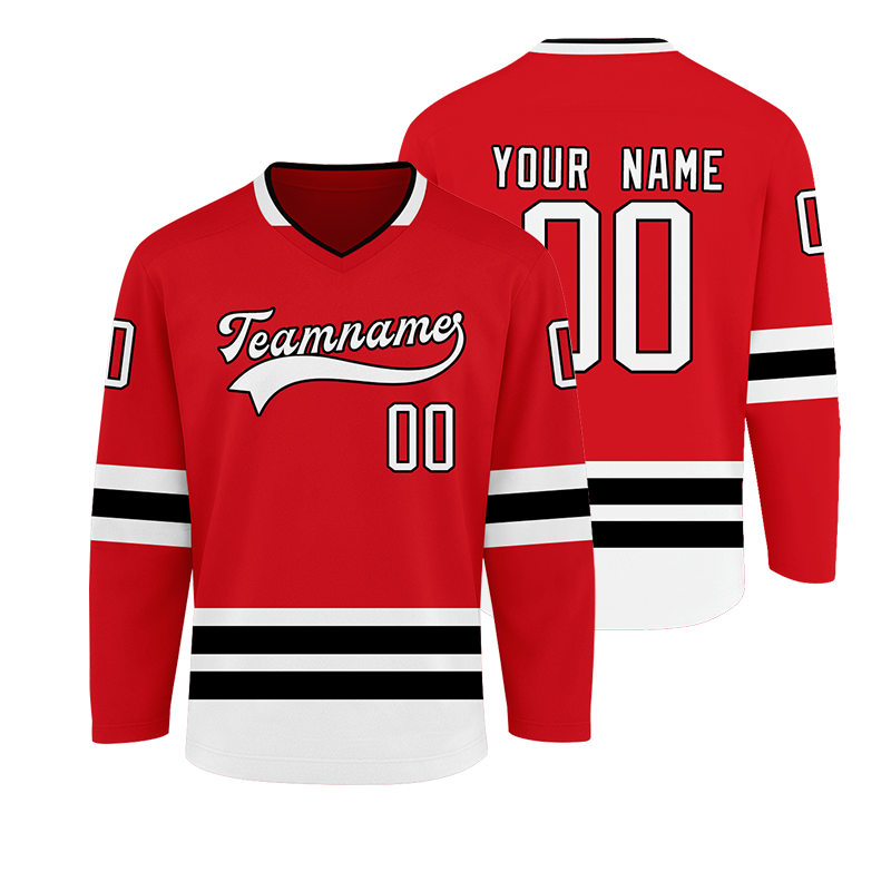 Custom Hockey Fan Jersey with Custom Name Number Game Day Shirt with Custom Chest Logo Back Name Number and Sleeve Patch