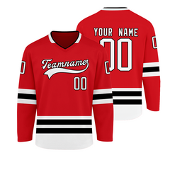 Custom Hockey Fan Jersey with Custom Name Number Game Day Shirt with Custom Chest Logo Back Name Number and Sleeve Patch