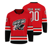 Stitched Printed Custom Hockey Shirt with Stitched Printed Name Number Team Logo for Men Women Youth Kids