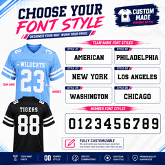 Custom Football Team Uniform with Front Team Name and Back Number Stitched Printed