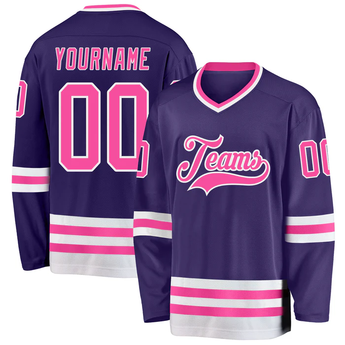 Ice Rink Style Custom Hockey Uniform with Custom Name Number with Personalized Name Number Logo for Teams Players and Fans