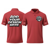 Custom Short Sleeve Printed Polo Shirt with Chest Logo for Group Outfit