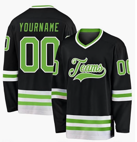 Custom Ice Hockey Jersey with Front Team Name and Back Number Team Uniform with Stitched Printed Name Number Logo for Team Uniforms