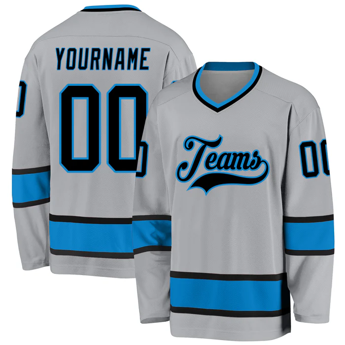 Custom Hockey Game Jersey with Personalized Name Number Hockey Gift with Custom Chest Logo Back Name Number and Sleeve Patch