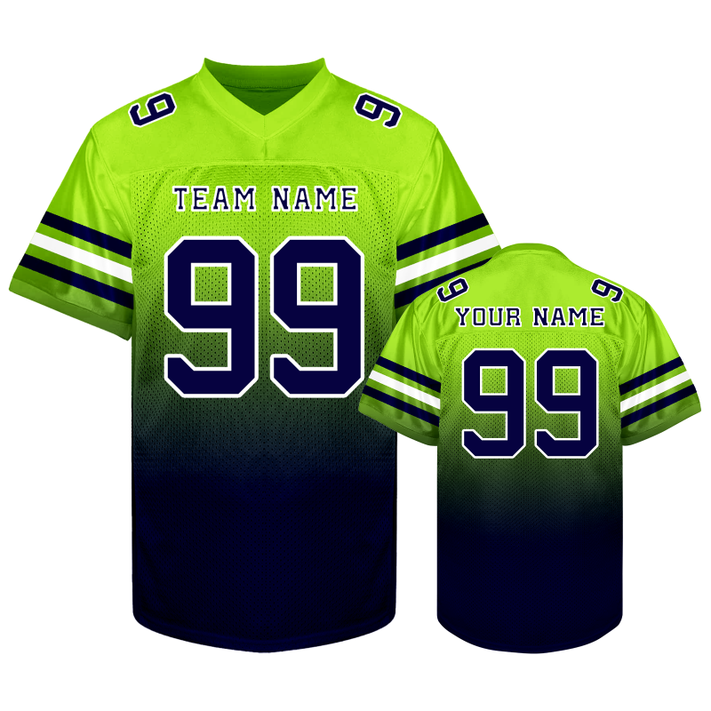 Custom Football Jersey with Sleeve Number Stitched Printed Custom Design