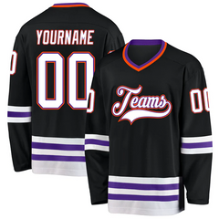 Custom Hockey Shirt for Sports Fans and Winter Sports Party with Custom Text Number Sleeve Patch and Team Logo Design