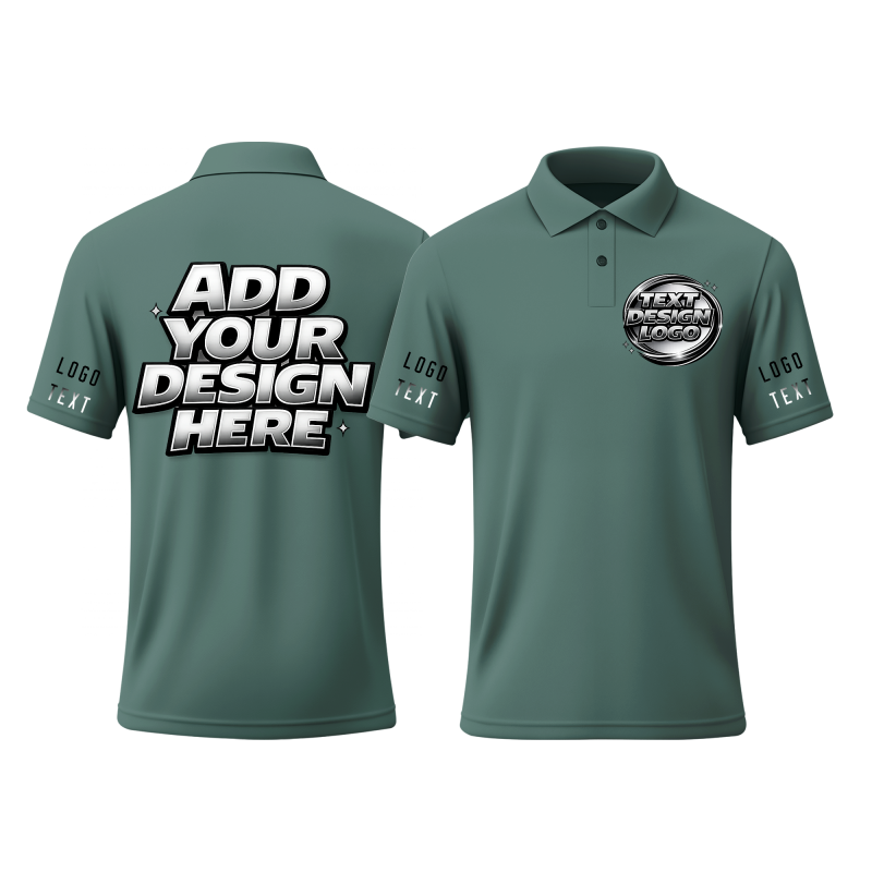 Custom Company Printed Polo Shirt for Company Uniform with Printed Logo Name Text