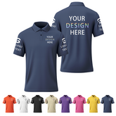 Custom Group Printed Polo Shirt with Printed Logo Name Text for Holiday Gift