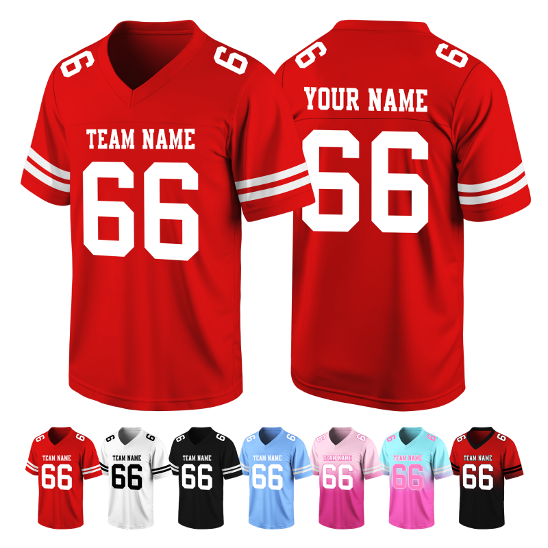 Solid Custom American Football Jersey Stitched Printed