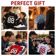 Personalized American Football Jersey with Custom Text and Number