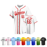 Custom Button Down Baseball Jersey with Custom Text and Number Embroidered Name Number