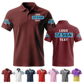 Custom Printed Polo Shirt with Printed Logo Name for Men Women Youth