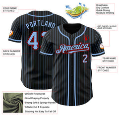 Striped Personalized Baseball Shirt with Personalized Team Logo