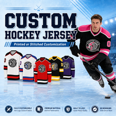 Personalized Hockey Team Jersey Stitched Printed with Stitched Printed Name Number Team Logo for Men Women Youth Kids