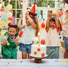 Friends celebrating with sparkler birthday candles