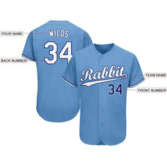 Custom Button Down Baseball Jersey Stitched Printed