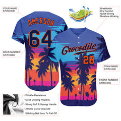 Custom Button Down Baseball Jersey with Full Custom Design for Family Matching