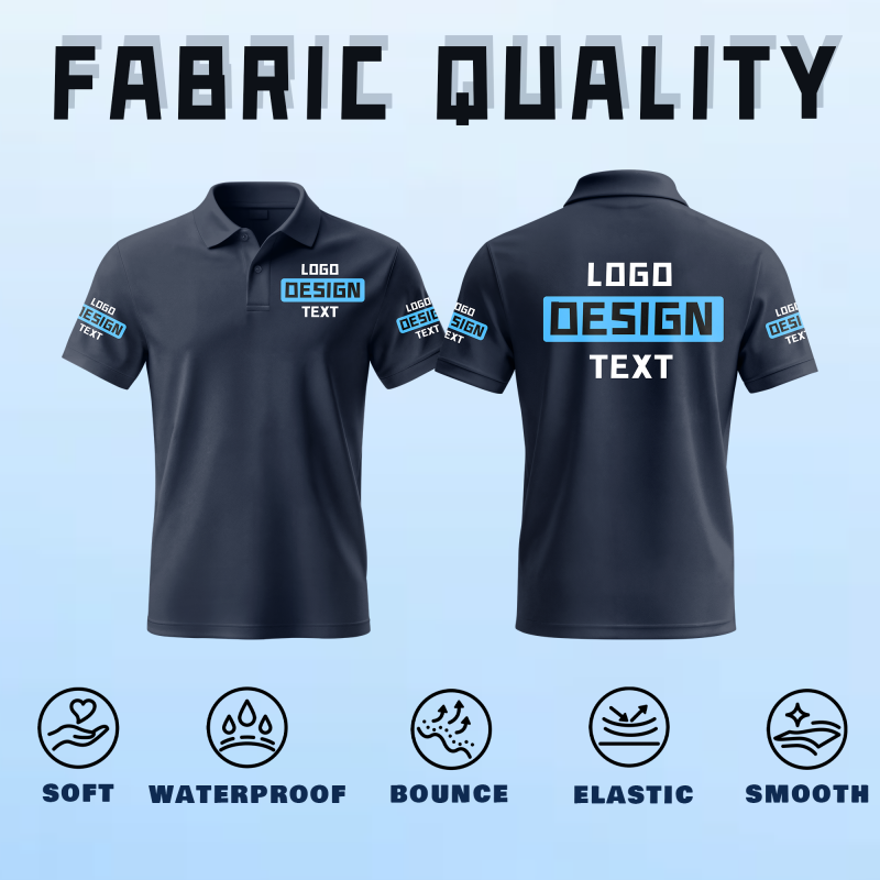 Printed Custom Printed Logo Polo Uniform with Employee Name and Logo for Coaches and Players