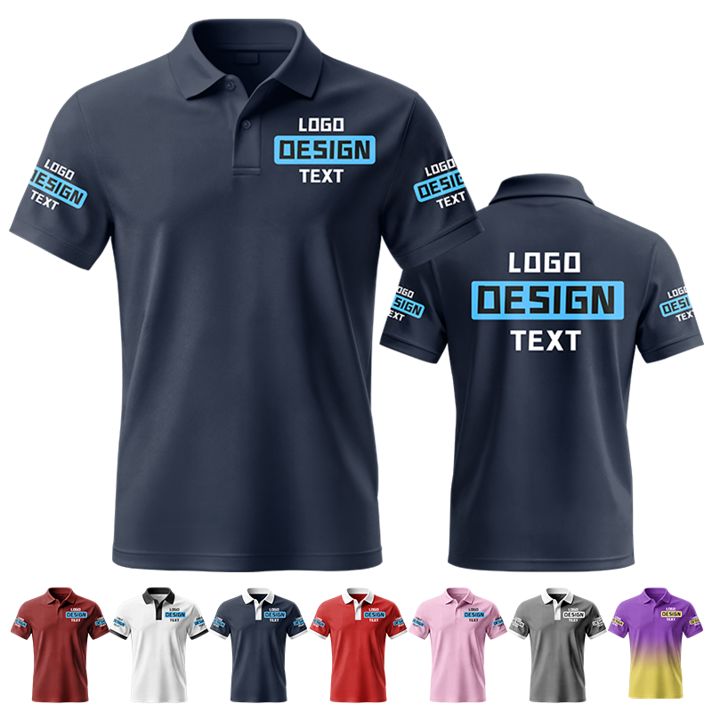 Printed Custom Printed Logo Polo Uniform with Employee Name and Logo for Coaches and Players