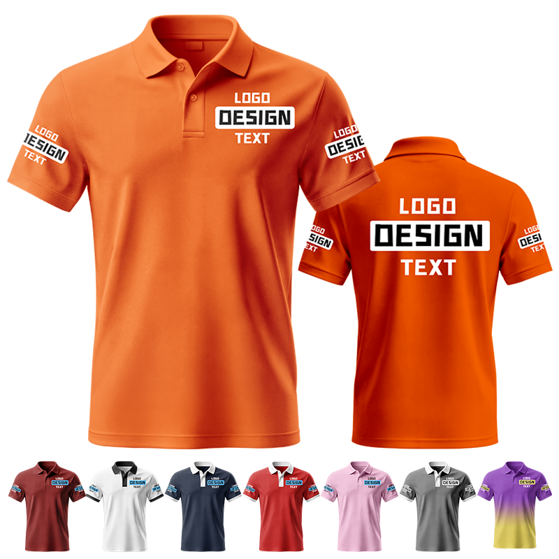 Custom Team Printed Polo Shirt for Employee Gift with Printed Logo Name Text