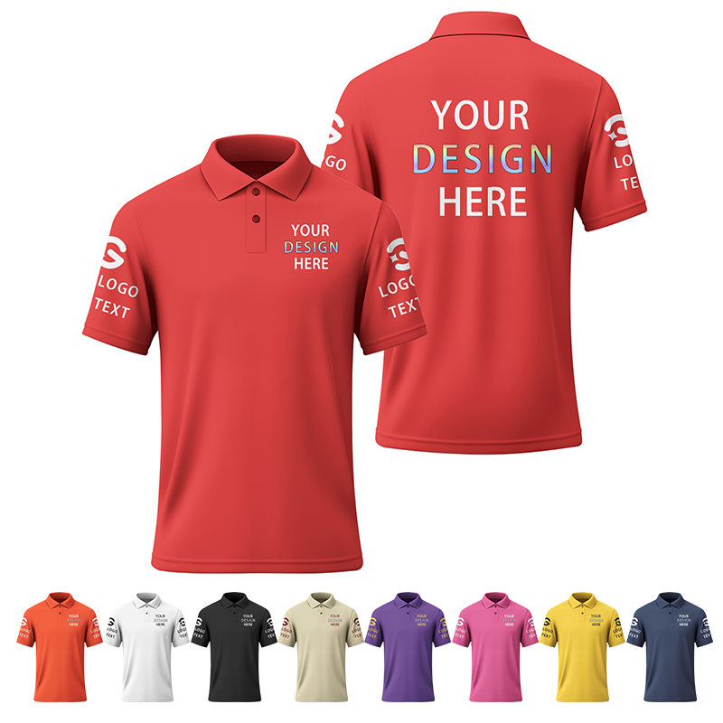 Custom School Printed Polo Shirt with Club Logo for Sports Teams