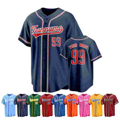 Custom Button Down Baseball Jersey with Team Logo and Number for Team Gift