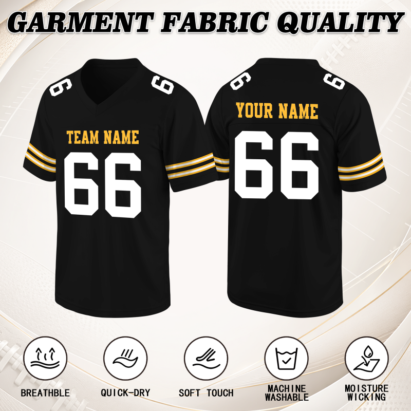 Personalized Team Football Jersey with Back Name and Number for Competition Outfit
