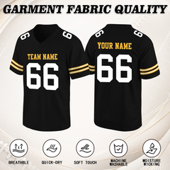 Personalized Team Football Jersey with Back Name and Number for Competition Outfit