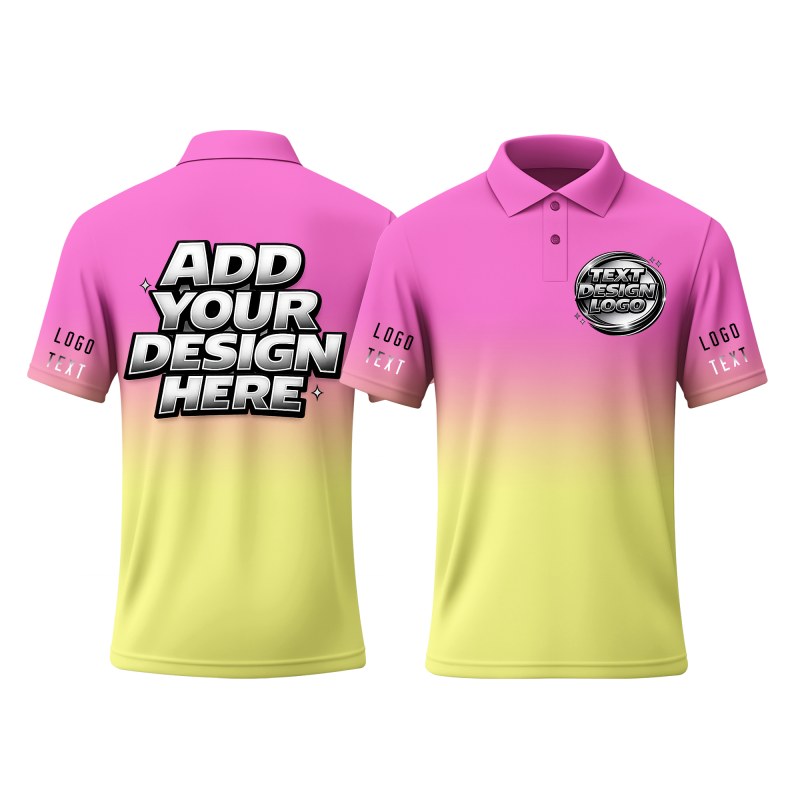 Custom Printed Polo Shirt with Team Text for Restaurant Uniform