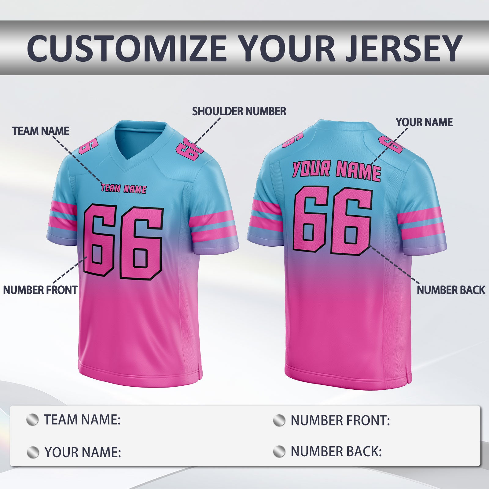 Breathable Custom American Football Jersey with Team Name and Player Number