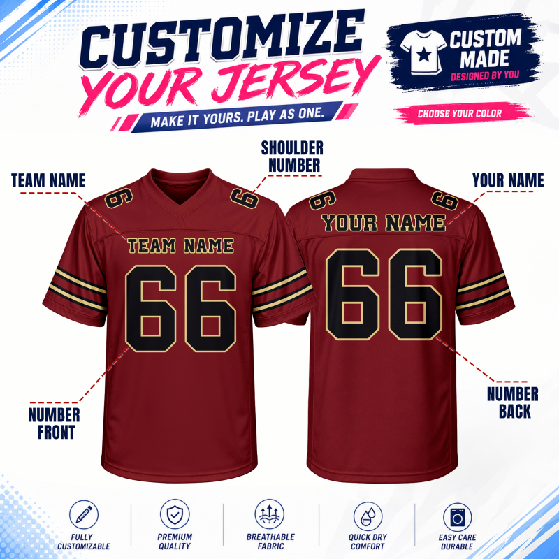 Stitched Printed Custom Design Personalized American Football Jersey for Team Building