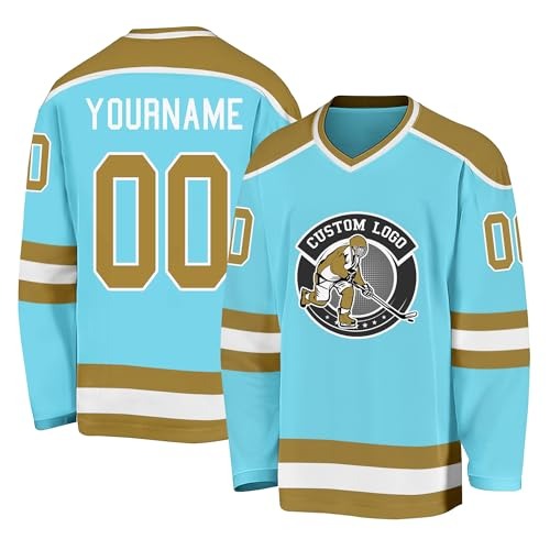 Custom Hockey Team Jersey Varsity Stitched Printed Personalization with Stitched Printed Name Number Team Logo for Men Women Youth Kids