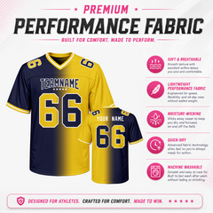 Custom Football Uniform with Custom Patch Logo Stitched Printed Name Number Logo