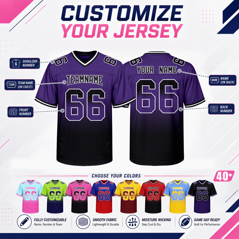 Personalized Football Jersey with Full Custom Design for Little League Teams