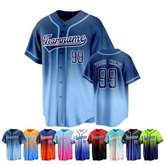 Custom Button Down Baseball Jersey with Custom Name Number