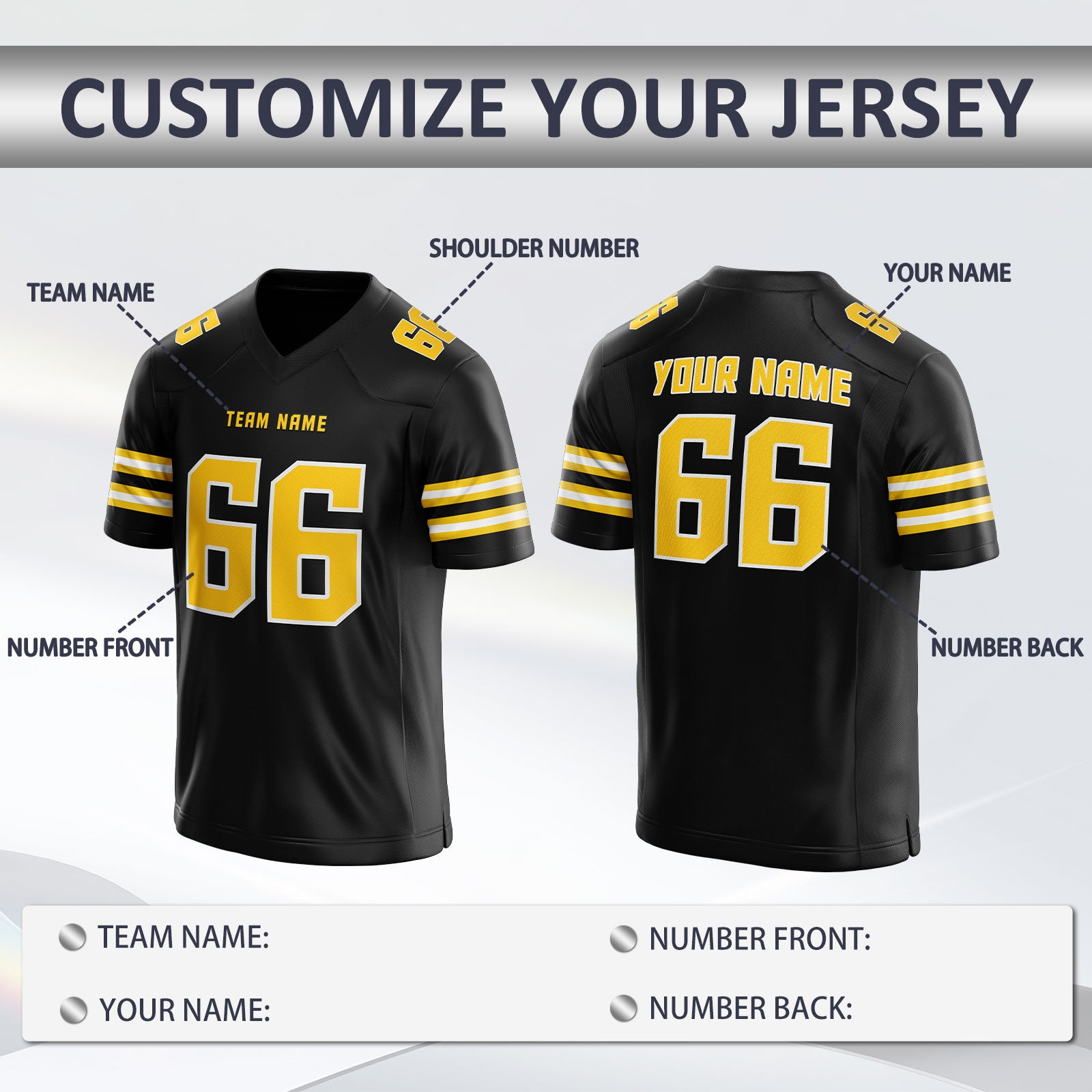 Custom Football Team Jersey for Travel Teams