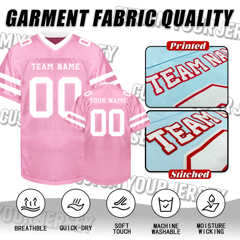 Custom Football Fan Jersey with Custom Text and Number Stitched Printed