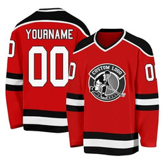 Custom Hockey Shirt with Personalized Team Logo with Stitched Printed Team Logo for Teams Players Fans Men Women Youth Kids