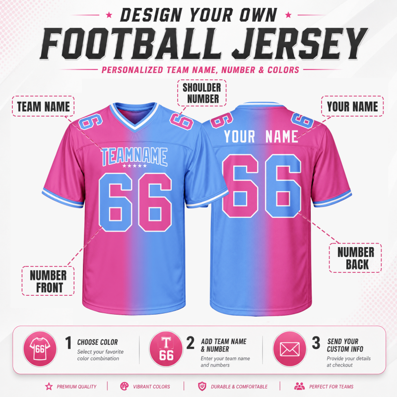 Personalized Football Jersey with Custom Names and Numbers Game Day Shirt