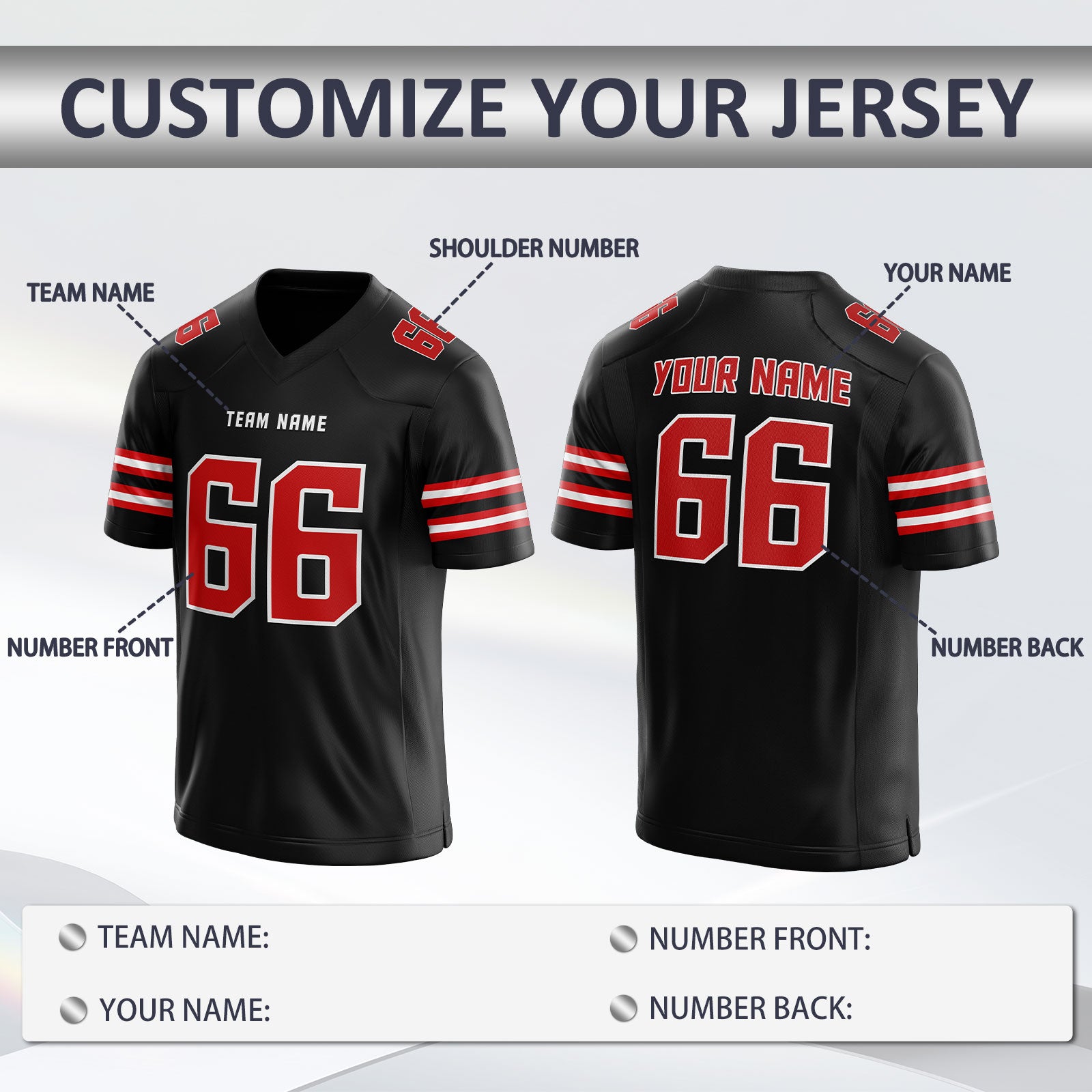 Stitched Printed Custom Design Custom Football Uniform