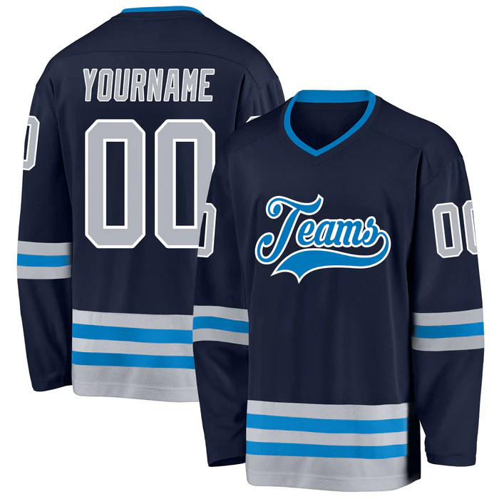 Custom Ice Hockey Jersey with Back Name and Number Fan Gift with Custom Chest Logo Back Name Number and Sleeve Patch