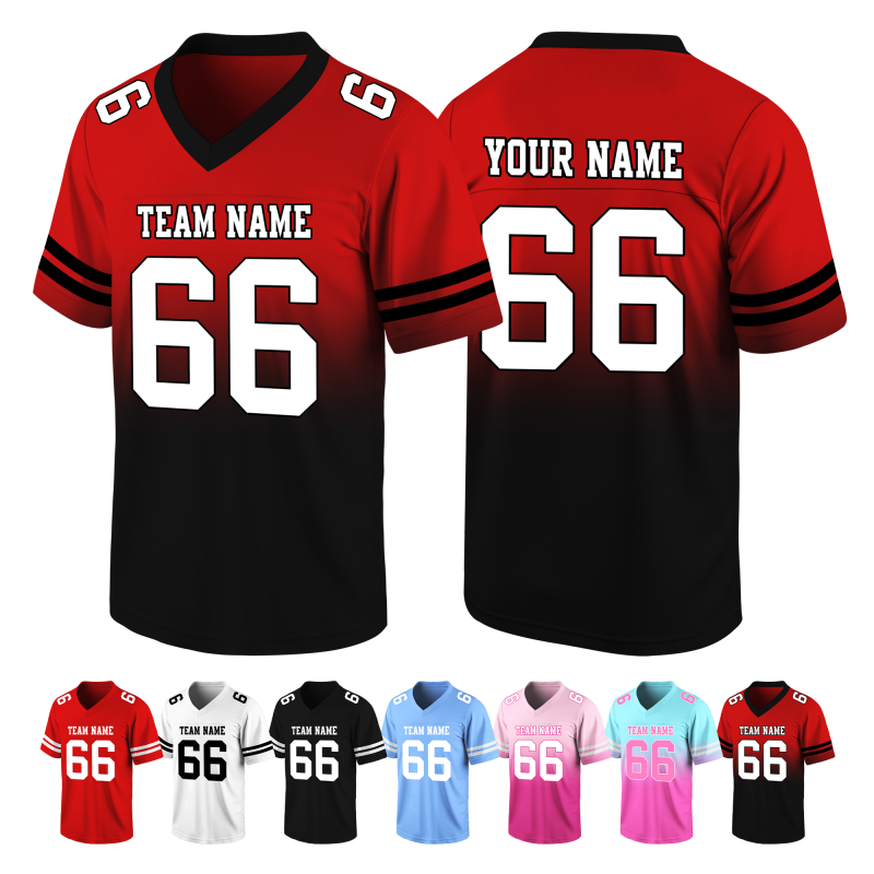 Custom Football Game Jersey V Neck Stitched Printed Team Logo