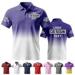 Personalized Golf Printed Polo Shirt with Custom Text and Logo Printed Design for Company Teams