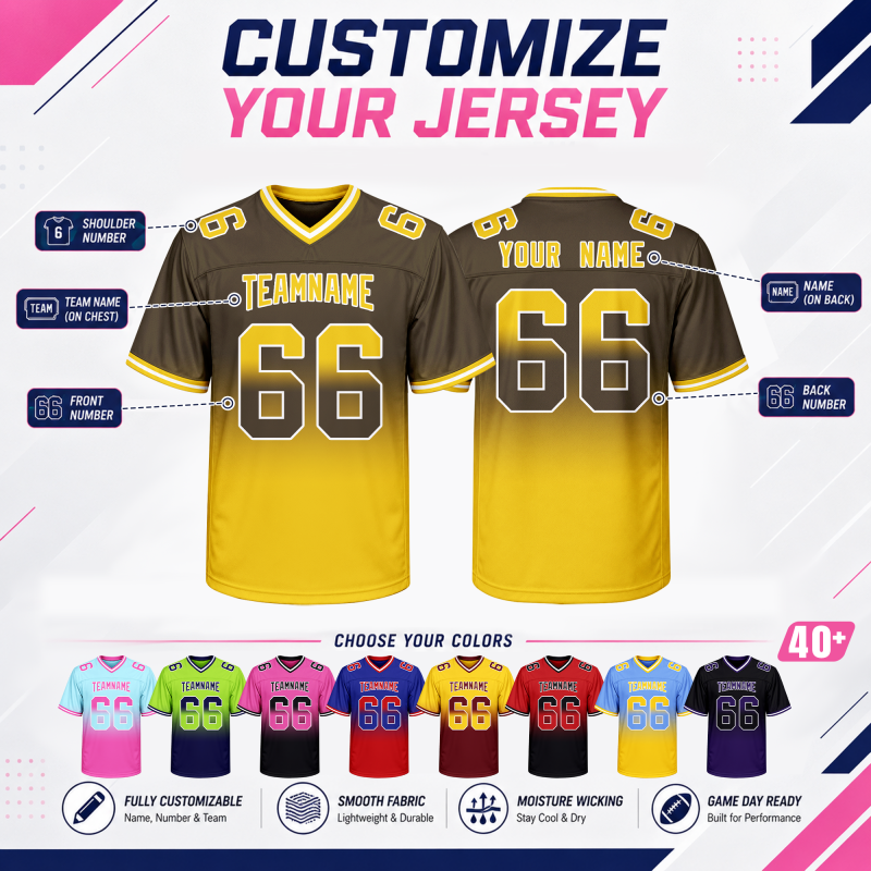 Stitched Printed Name Number Logo Custom Football Game Jersey for Team Game Wear