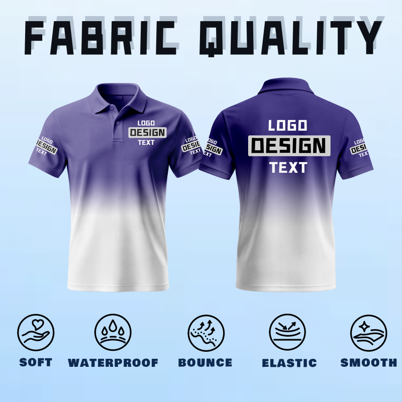Personalized Golf Printed Polo Shirt with Custom Text and Logo Printed Design for Company Teams