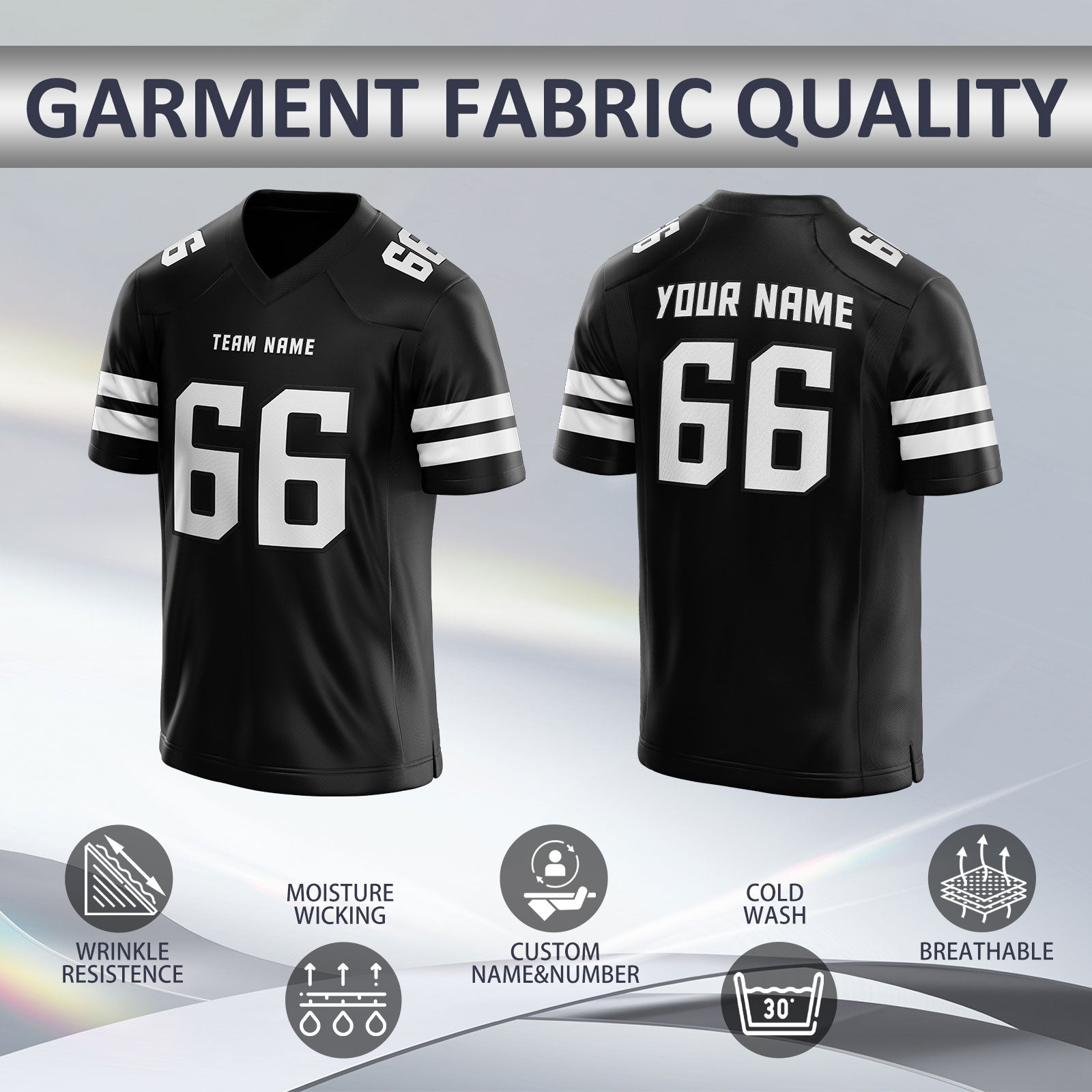 Custom Football Game Jersey with Personalized Team Logo with Stitched Printed Name