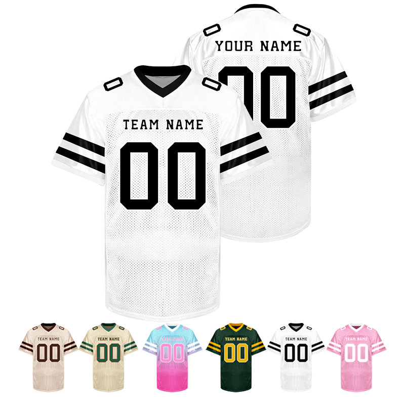 Custom American Football Jersey with Custom Patch Logo with Stitched Printed Name Number