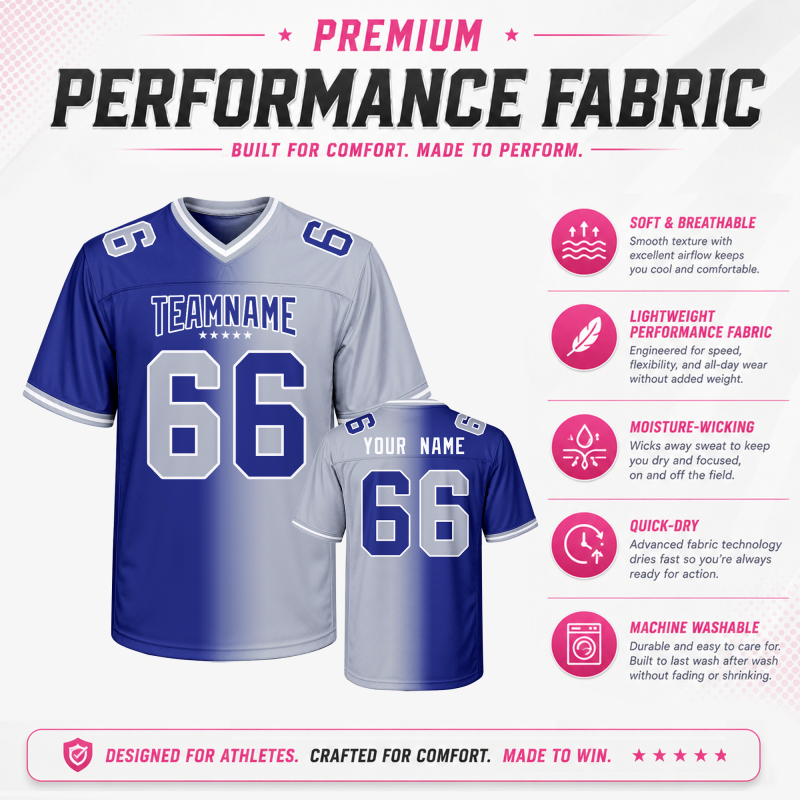 Sleeve Stripe Custom Football Game Jersey for Friends and Families